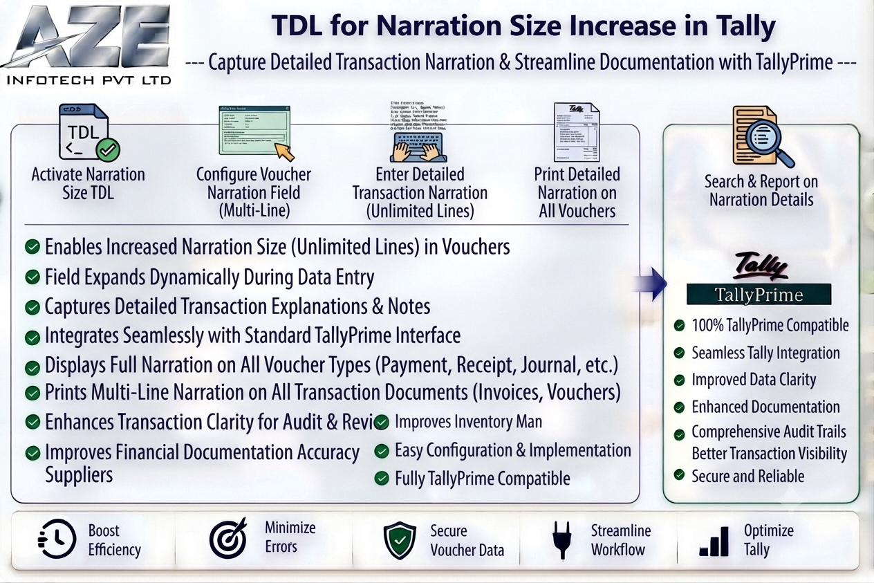TDL for Narration Size Increase in Tally