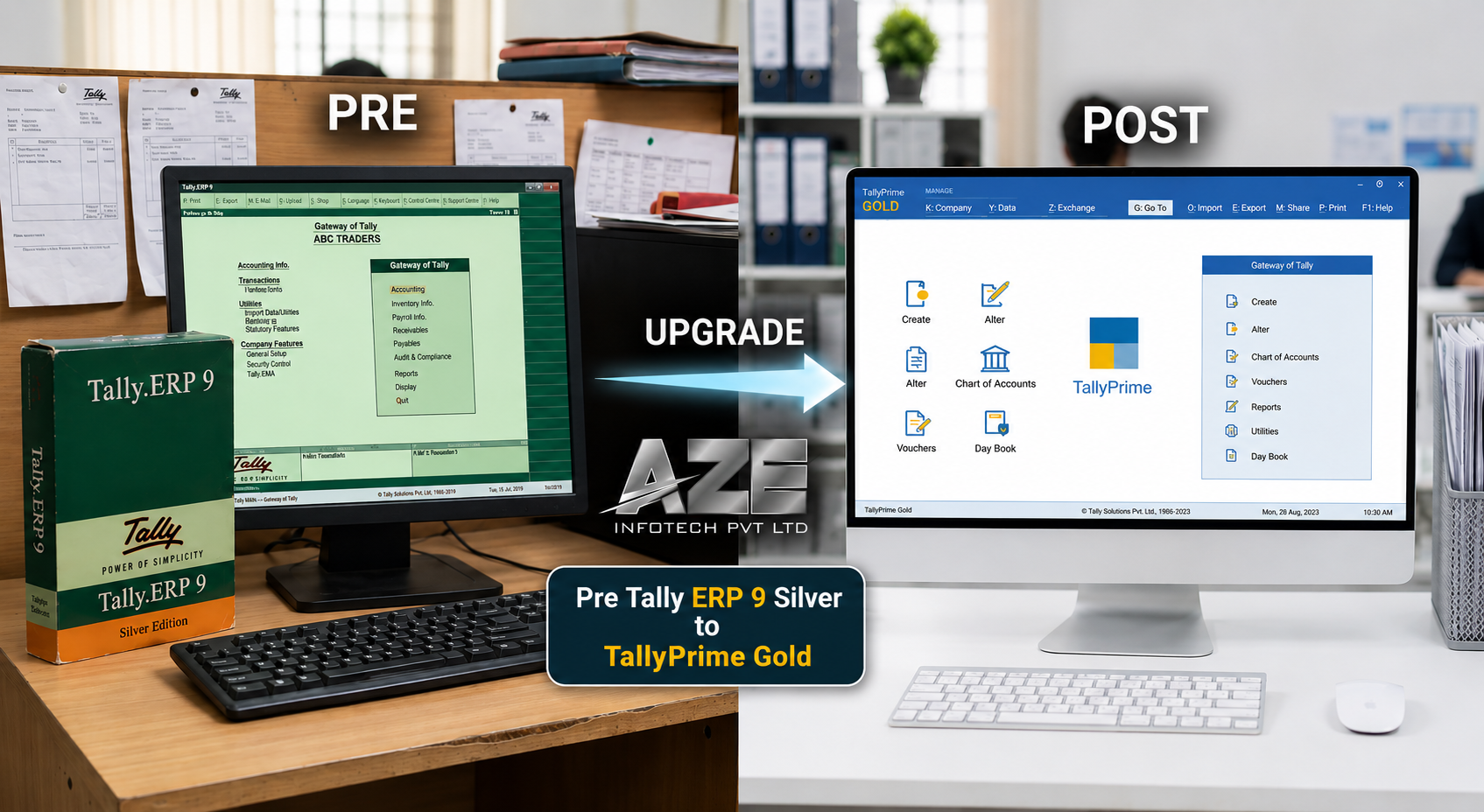 Pre Tally ERP 9 Silver to TallyPrime Gold